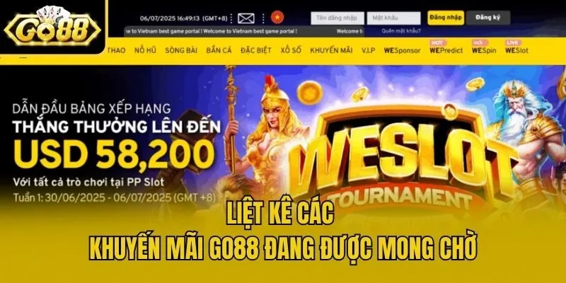 Liệt kê các khuyến mãi Go88 đang được mong chờ